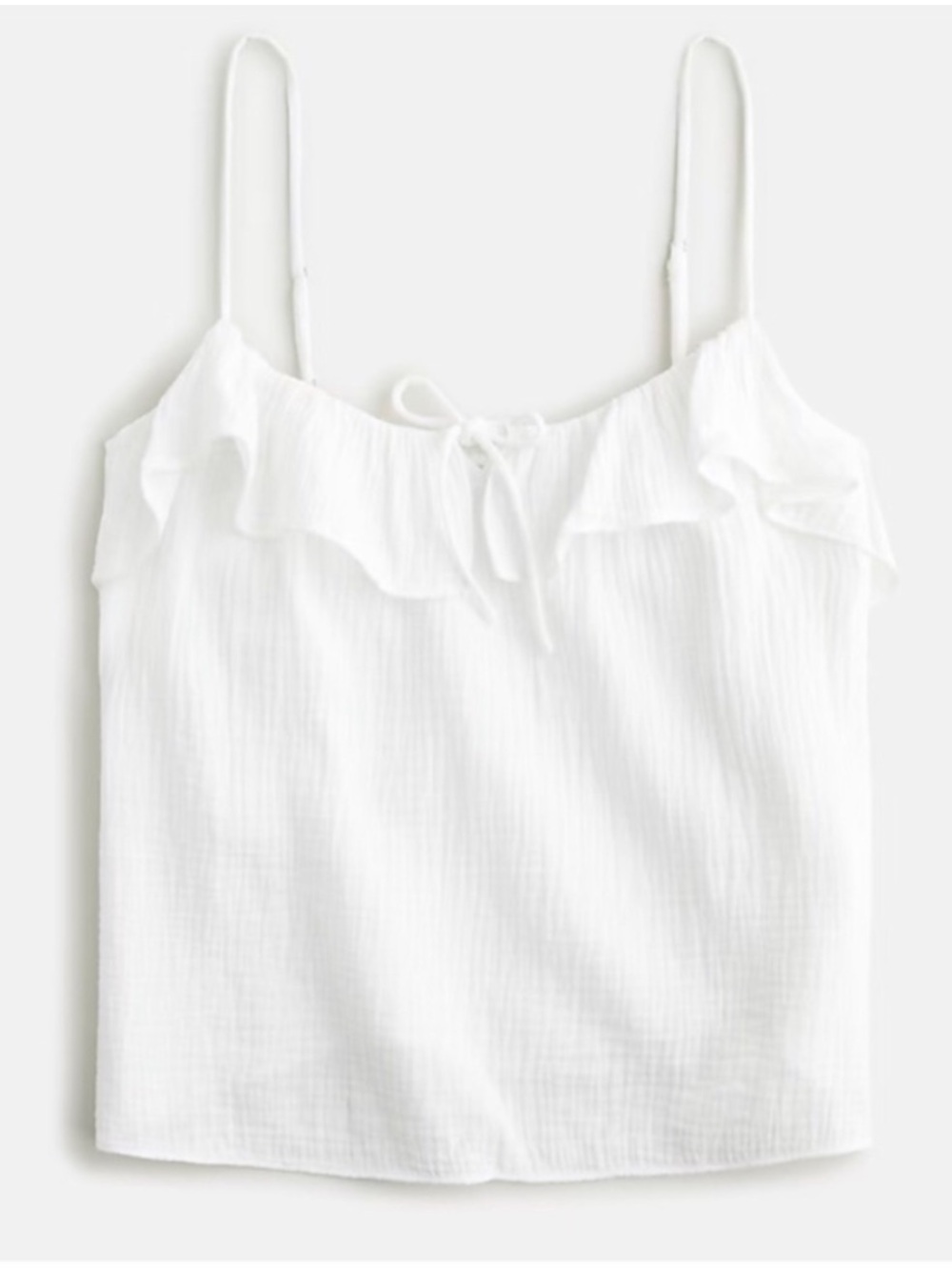 J. Crew Ruffle soft gauze camisole (white)  *NWT*